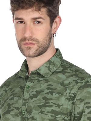 green camouflage casual shirt - 18254447 - Standard Image - 6