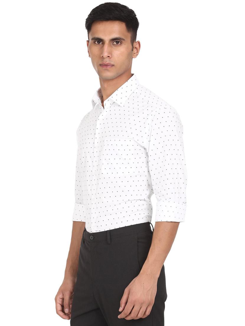 white printed casual shirt - 18254774 - Zoom Image - 1