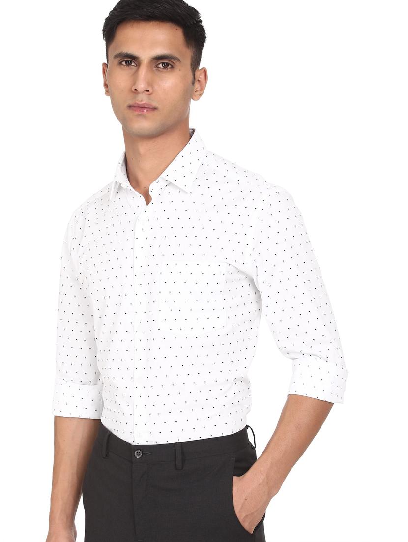 white printed casual shirt - 18254774 - Zoom Image - 2
