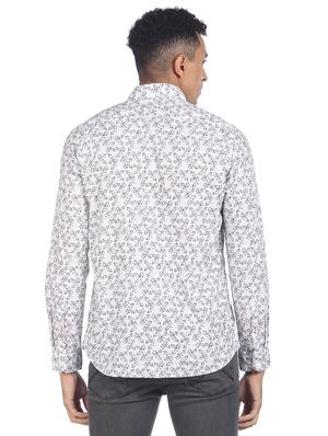white printed casual shirt - 18254851 - Standard Image - 2