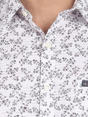 white printed casual shirt - 18254851 - Standard Image - 6