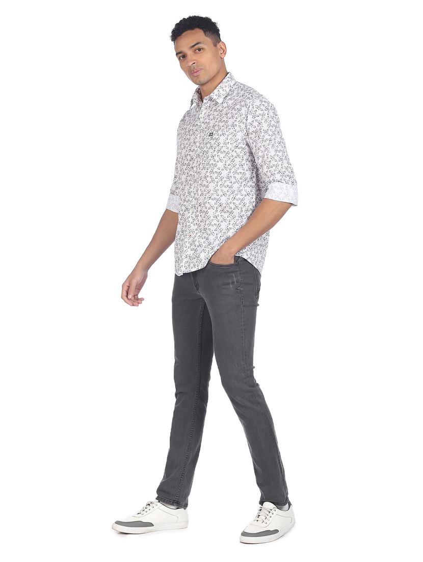 white printed casual shirt - 18254851 - Zoom Image - 3