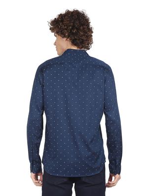blue printed casual shirt - 18254956 - Standard Image - 3