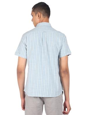 blue striped casual shirt - 18254986 - Standard Image - 3