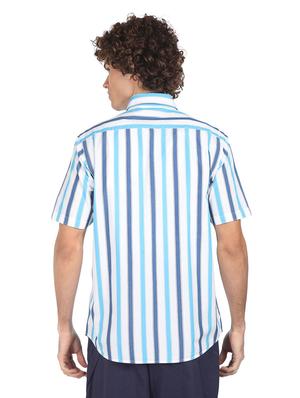 blue striped casual shirt - 18254995 - Standard Image - 3