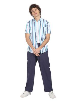 blue striped casual shirt - 18254995 - Standard Image - 4