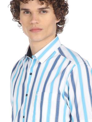 blue striped casual shirt - 18254995 - Standard Image - 5