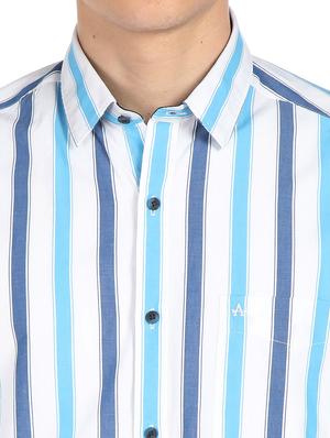 blue striped casual shirt - 18254995 - Standard Image - 6