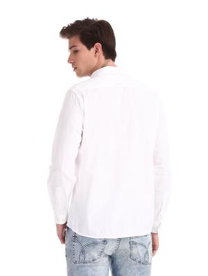 white solid casual shirt - 18255045 - Standard Image - 4