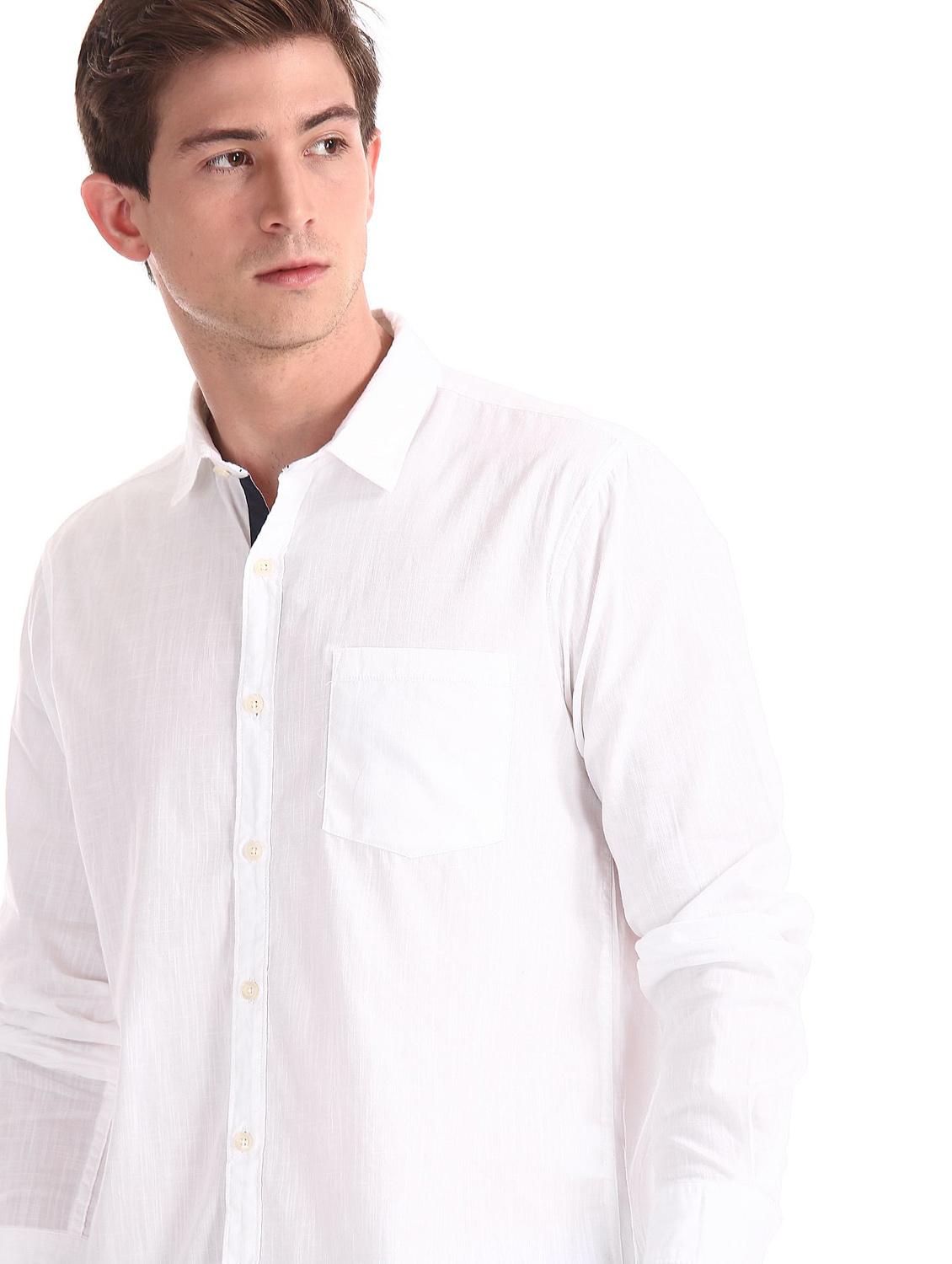 white solid casual shirt - 18255045 - Zoom Image - 6