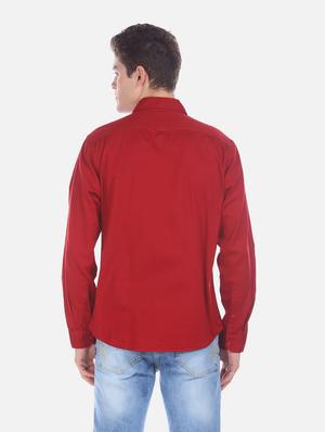 red solid casual shirt - 18255058 - Standard Image - 3