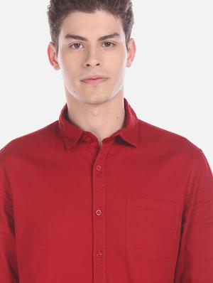 red solid casual shirt - 18255058 - Standard Image - 6