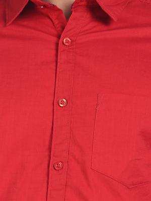 red solid casual shirt - 18255063 - Standard Image - 6