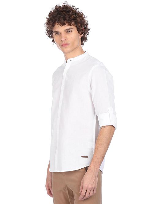 white solid casual shirt - 18255503 - Very Small Image - 1