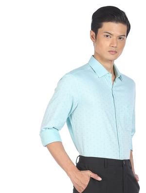 green printed formal shirt - 18256655 - Standard Image - 2