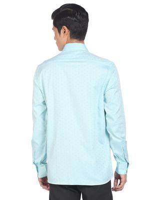 green printed formal shirt - 18256655 - Standard Image - 3