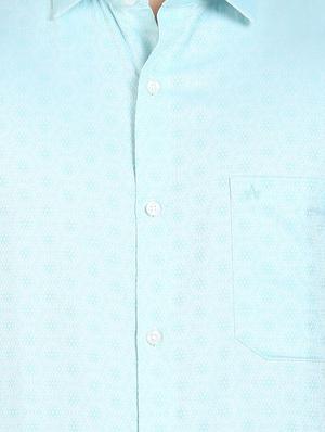 green printed formal shirt - 18256655 - Standard Image - 6