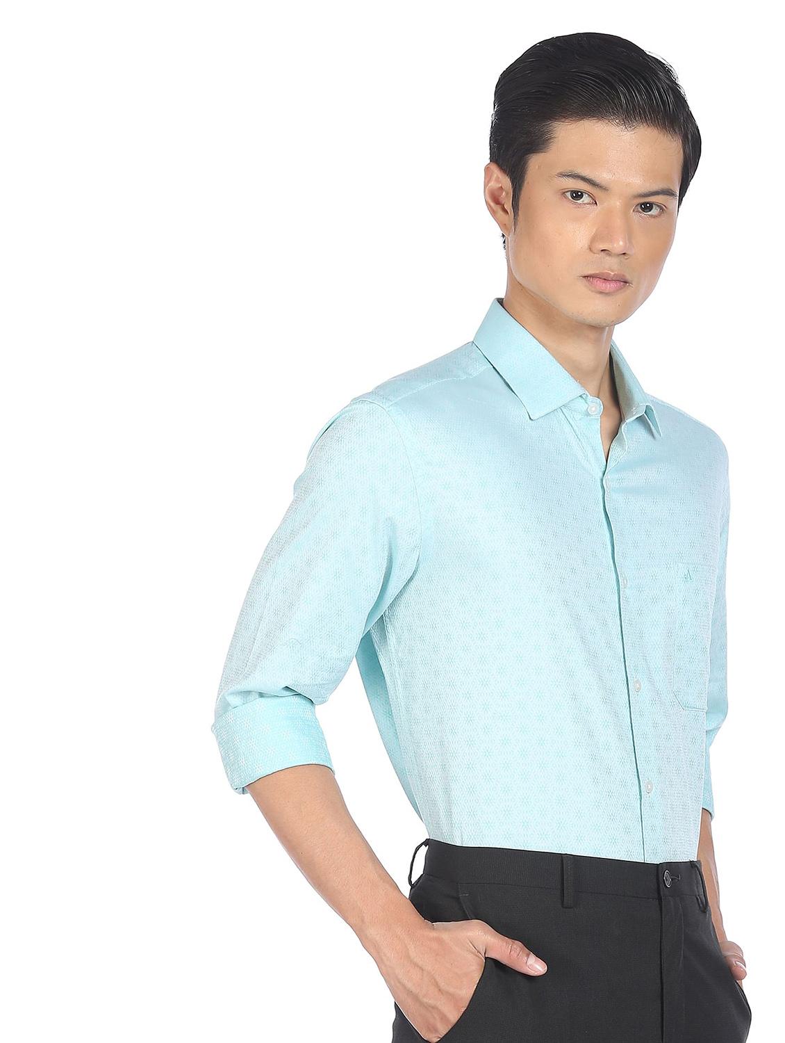 green printed formal shirt - 18256655 - Zoom Image - 2