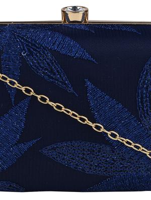 blue cotton polyester blend regular clutch - 18257431 - Standard Image - 4