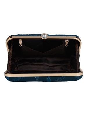 blue cotton polyester blend regular clutch - 18257433 - Standard Image - 3