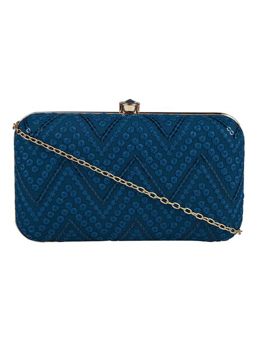 blue cotton polyester blend regular clutch - 18257435 - Standard Image - 1
