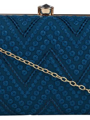blue cotton polyester blend regular clutch - 18257435 - Standard Image - 4