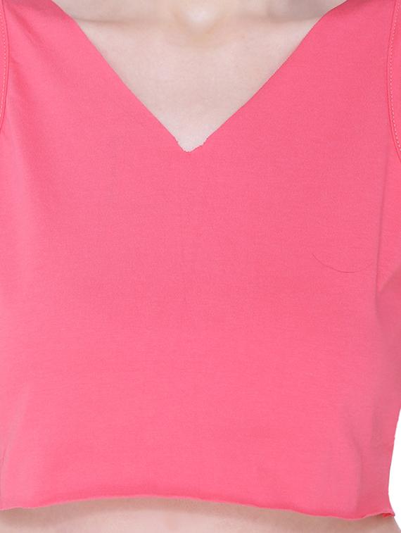v-neck solid crop top - 18257756 - Zoom Image - 5