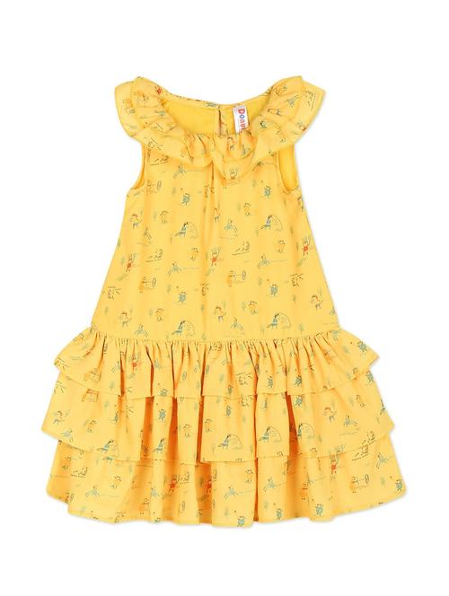 yellow printed frock - 18259056 - Standard Image - 1