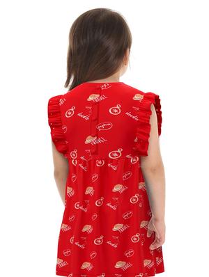 red printed frock - 18259113 - Standard Image - 3