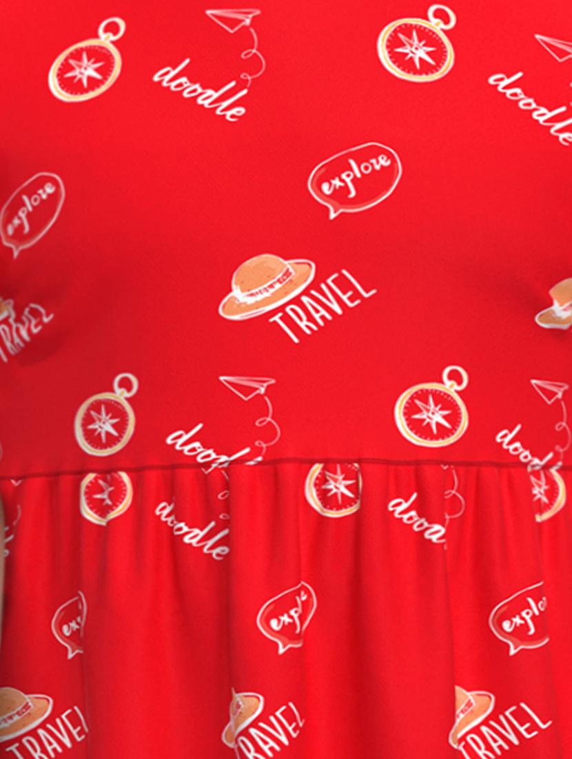 red printed frock - 18259113 - Zoom Image - 5