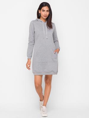 grey solid hoodies sweatshirt - 18259478 - Standard Image - 4