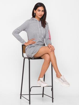 grey solid hoodies sweatshirt - 18259478 - Standard Image - 5