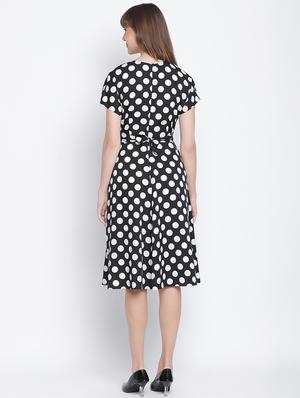 round neck polka dots a-line dress - 18259573 - Standard Image - 3