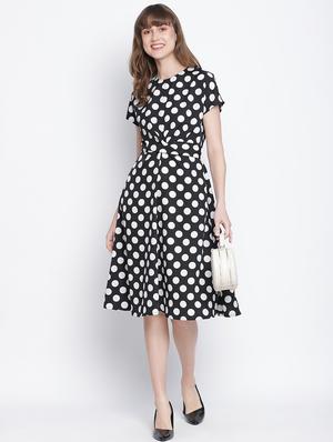 round neck polka dots a-line dress - 18259573 - Standard Image - 4