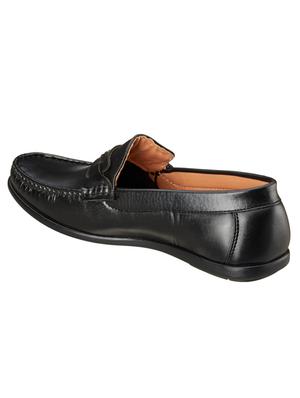 black synthetic slip on loafers - 18259656 - Standard Image - 3
