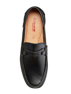 black synthetic slip on loafers - 18259656 - Standard Image - 4