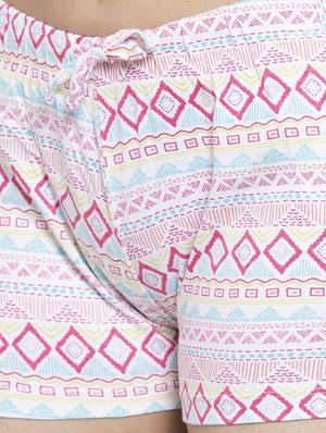 round neck printed nightwear shorts set - 18260823 - Standard Image - 5