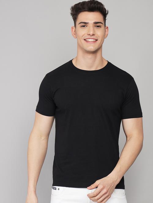 black solid t-shirt - 18260880 - Standard Image - 1