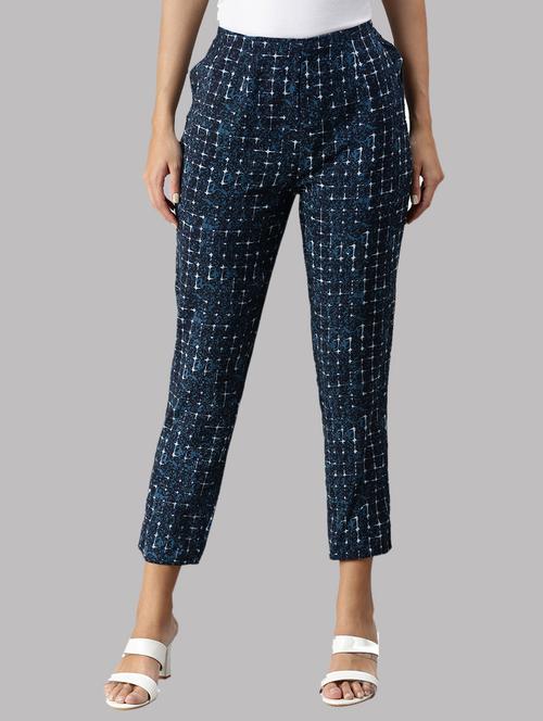 mid rise printed cigarette pants trouser - 18261412 - Standard Image - 1