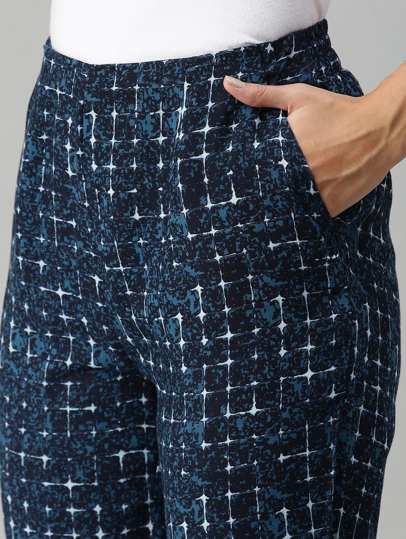 mid rise printed cigarette pants trouser - 18261412 - Zoom Image - 5