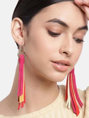 pink rubber drop earring - 18261429 - Standard Image - 4