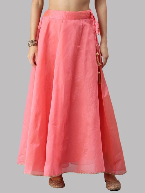 pink solid flared skirt - 18261634 - Very Small Image - 1