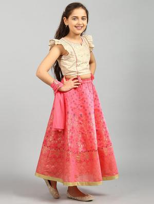 beige printed lehnga choli - 18261896 - Standard Image - 2