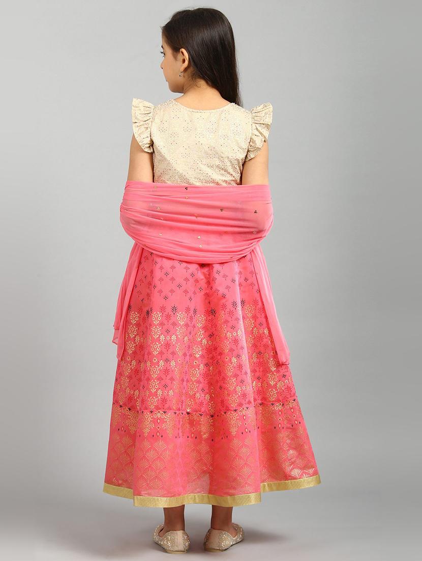 beige printed lehnga choli - 18261896 - Zoom Image - 3