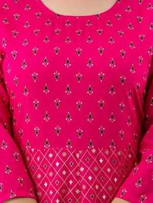 pink rayon anarkali kurta - 18262051 - Standard Image - 4