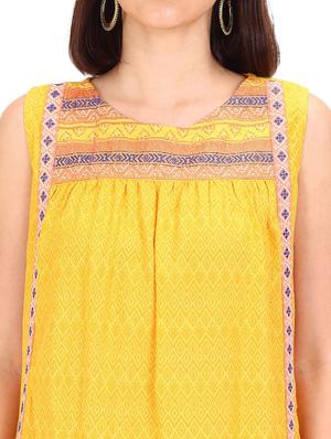 sleeveless printed fit & flare dress - 18262125 - Standard Image - 5