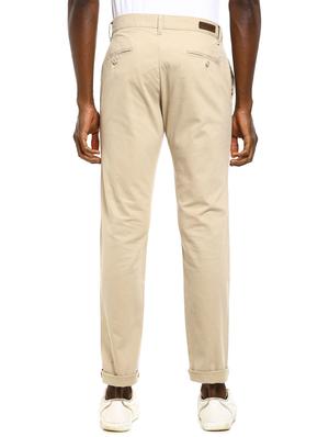 beige solid casual trouser - 18262172 - Standard Image - 3