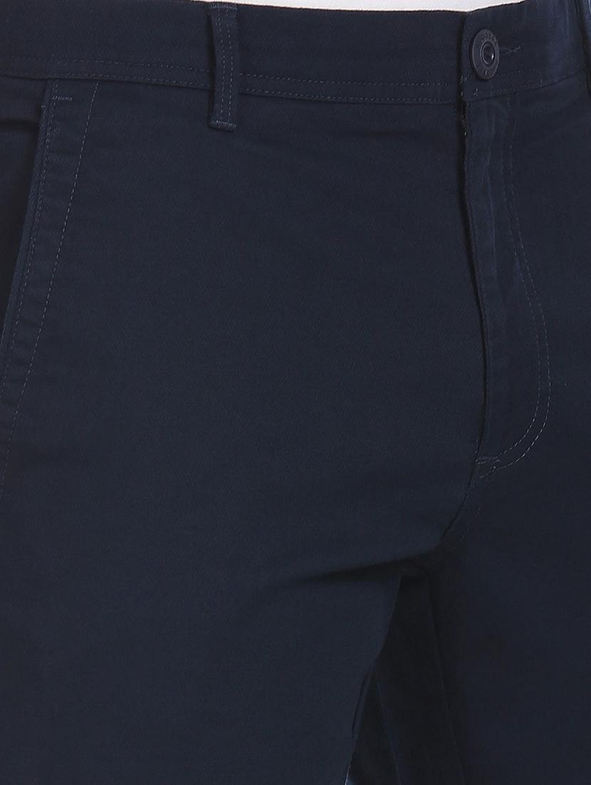 navy-blue solid casual trouser - 18262183 - Zoom Image - 5