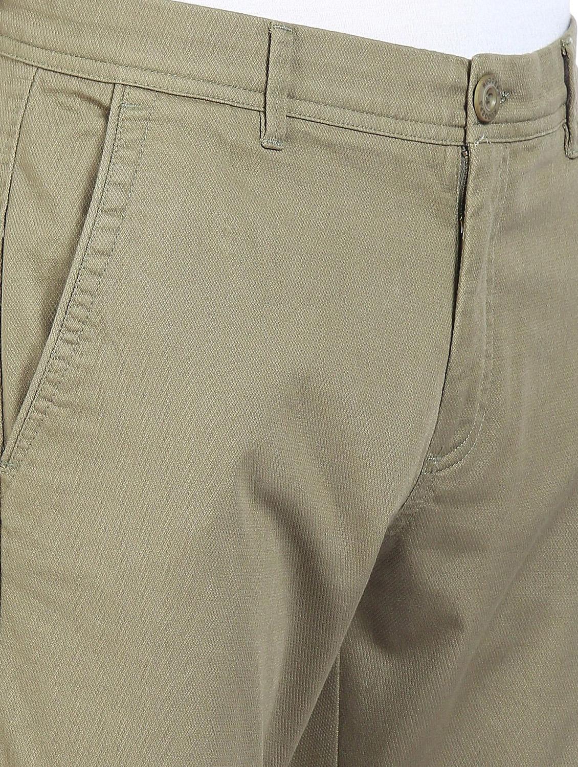 olive-green solid casual trouser - 18262185 - Zoom Image - 5