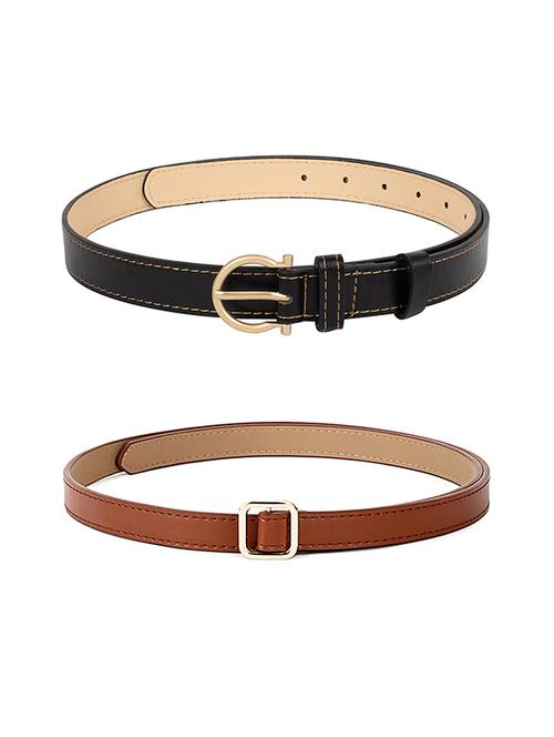 set of 2 multi colored leather belt - 18262707 - Standard Image - 1